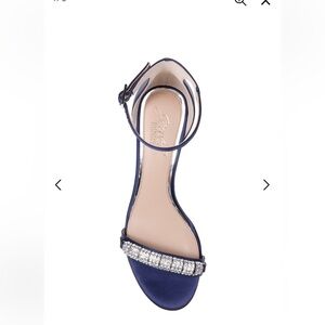 Jewel Badgley Mischka Midnight Blue Heels with Sparkling Embellishments